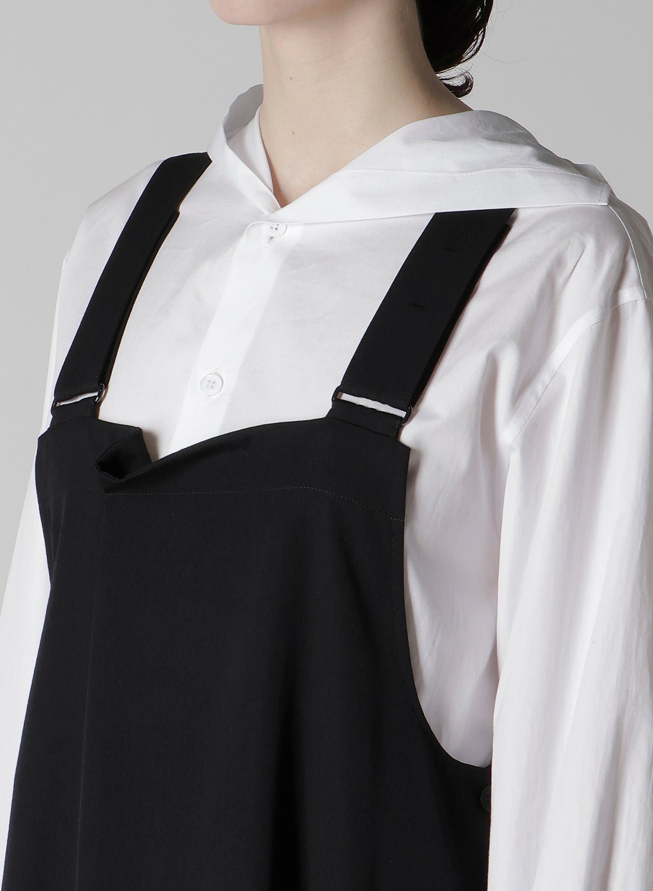 WOOL GABARDINE OVERALLS DRESS