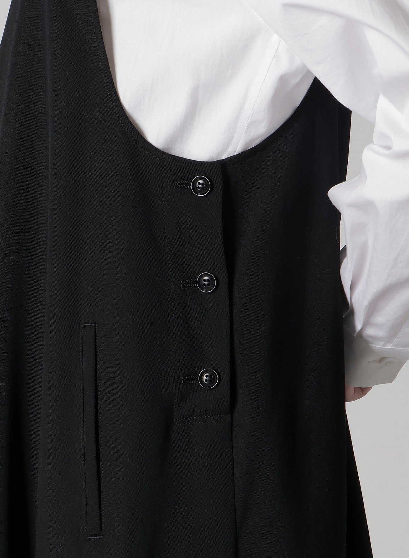WOOL GABARDINE OVERALLS DRESS