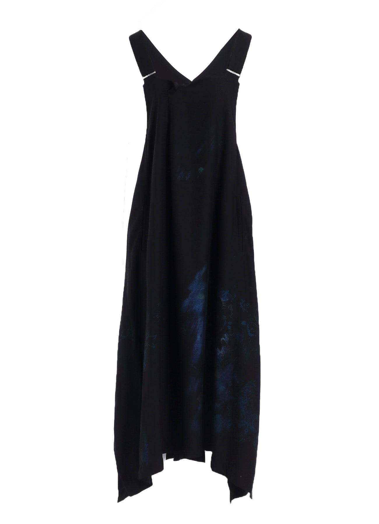FLOWER/LACE-PREINT DUNGAREE TWILL OVERALLS DRESS