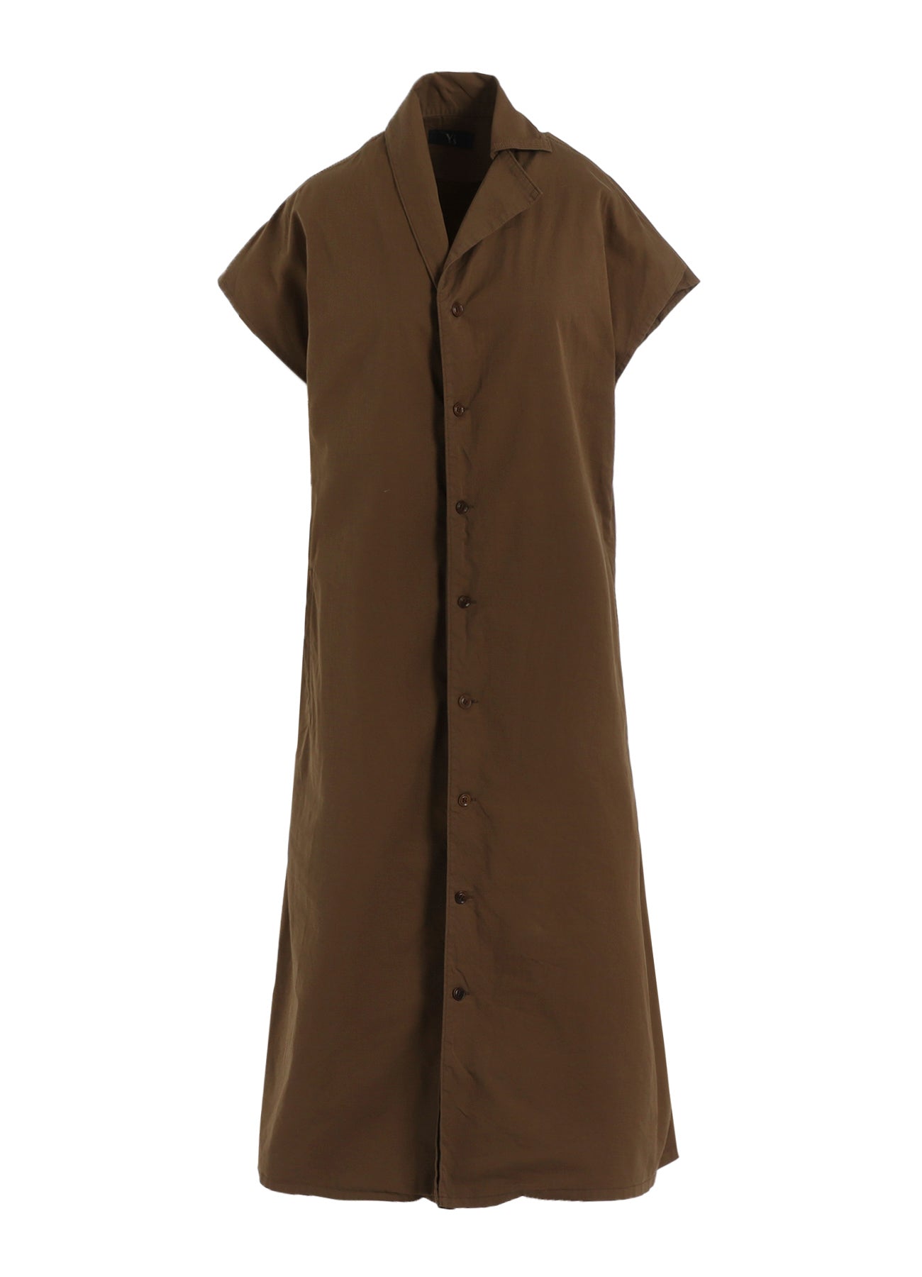 COTTON TWILL GARMENT DYE FRENCH SLEEVE DRESS