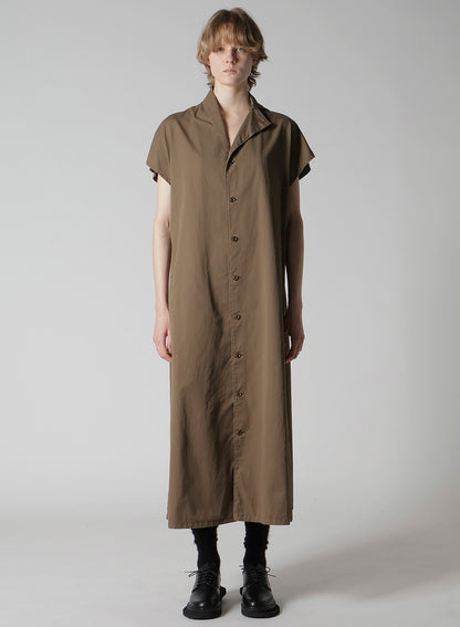 COTTON TWILL GARMENT DYE FRENCH SLEEVE DRESS