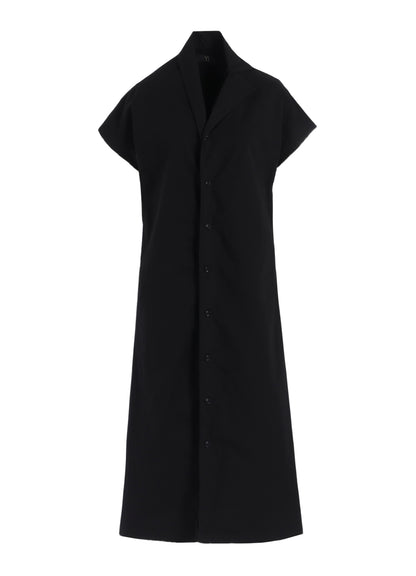COTTON TWILL GARMENT DYE FRENCH SLEEVE DRESS