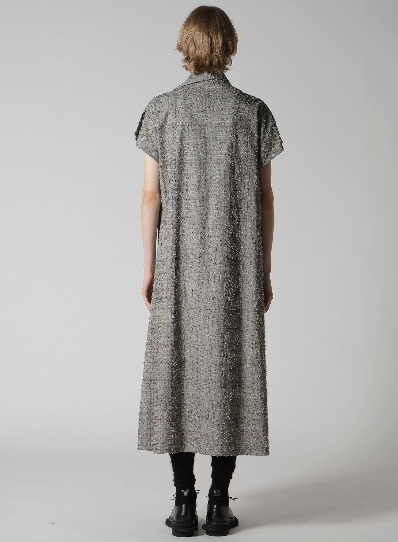 NEEDLE-PUNCHED FRENCH SLEEVE DRESS