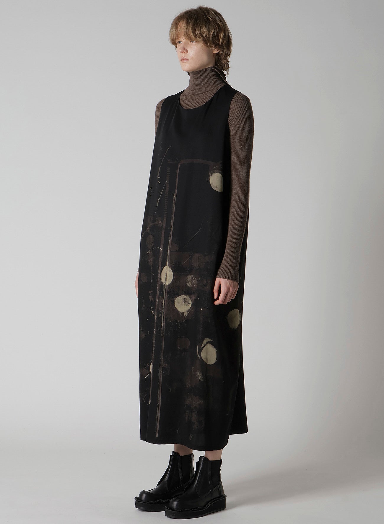 DUNGEREE TWILL SLEEVELESS DRESS