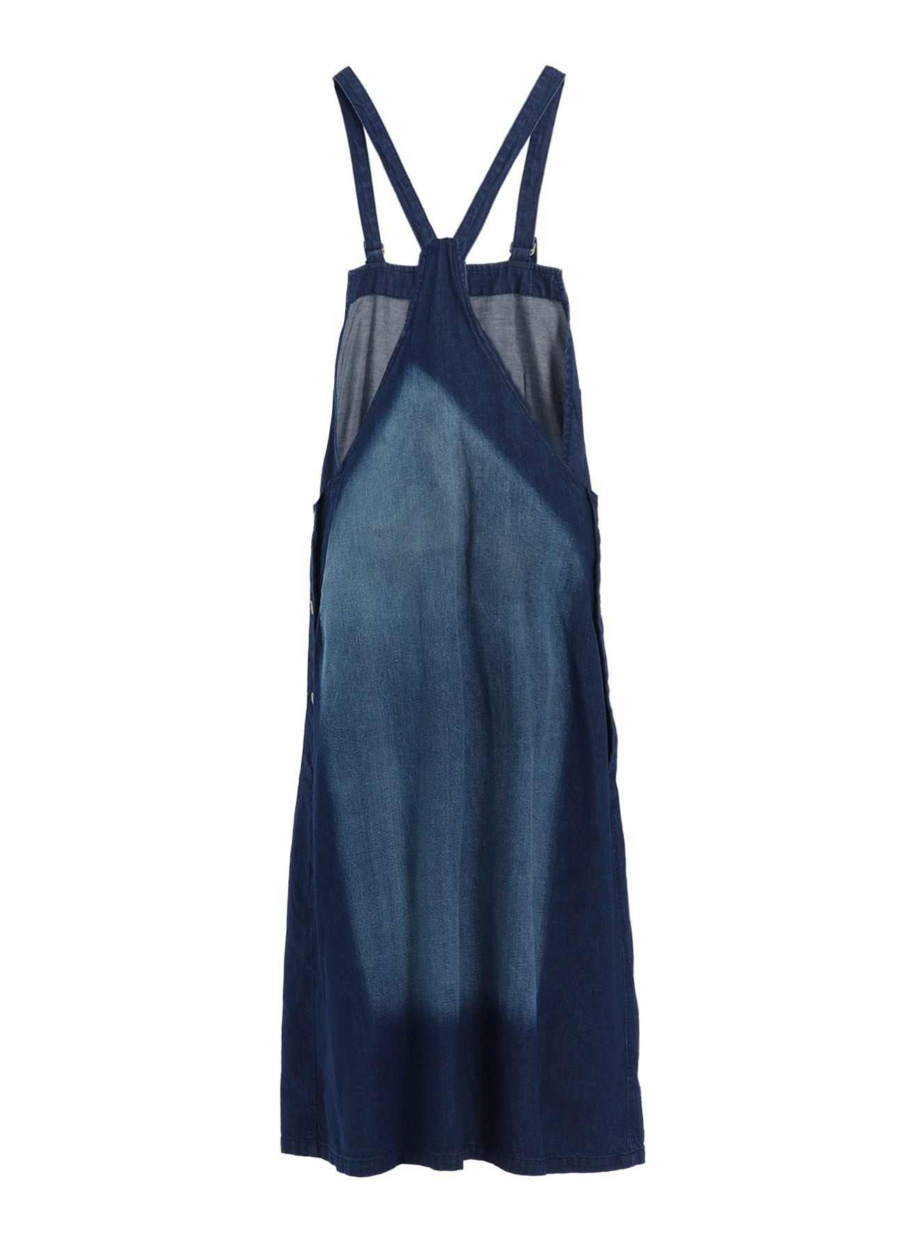 SPOTTED DENIM SALOPETTE SKIRT
