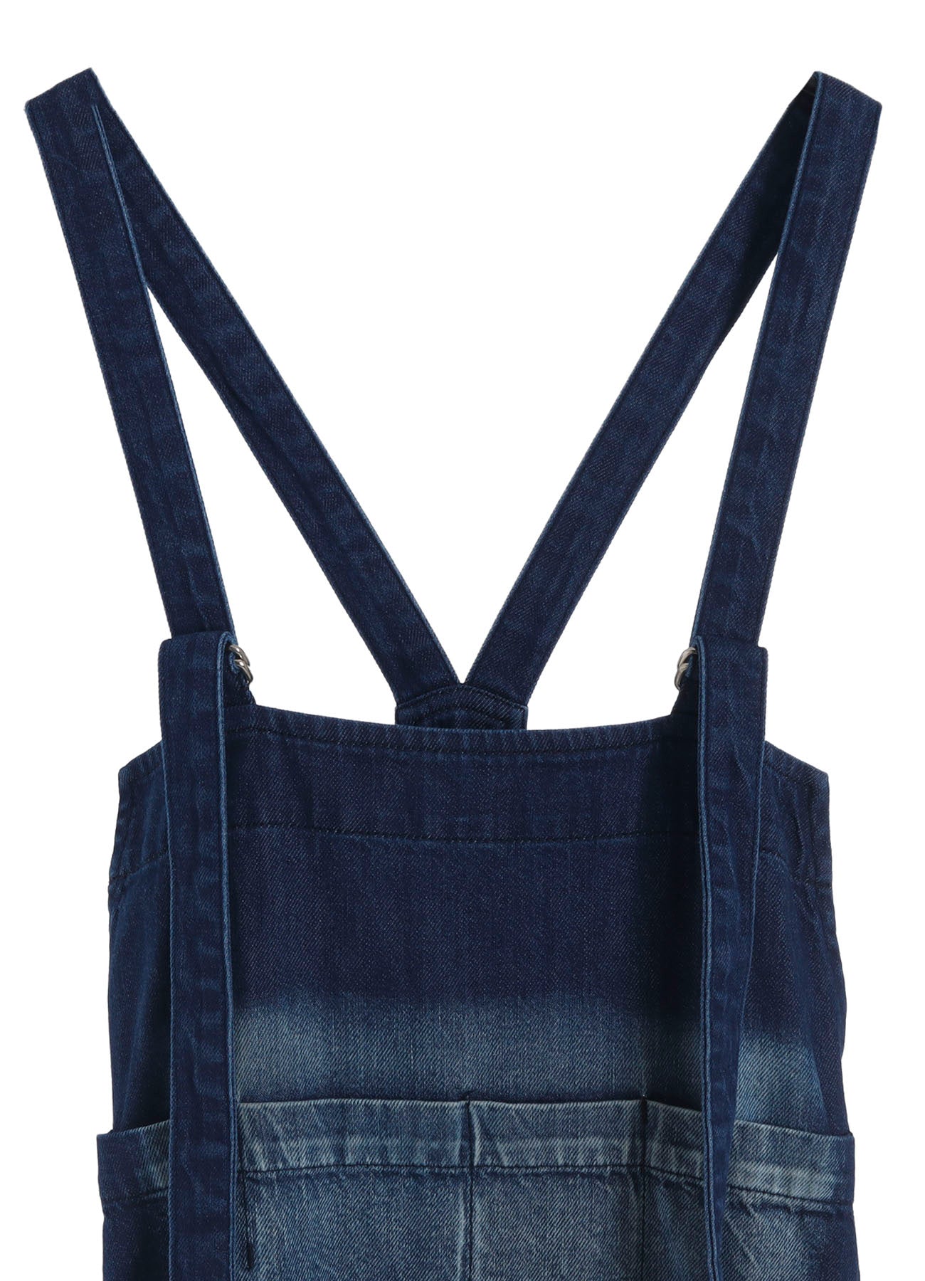 SPOTTED DENIM SALOPETTE SKIRT
