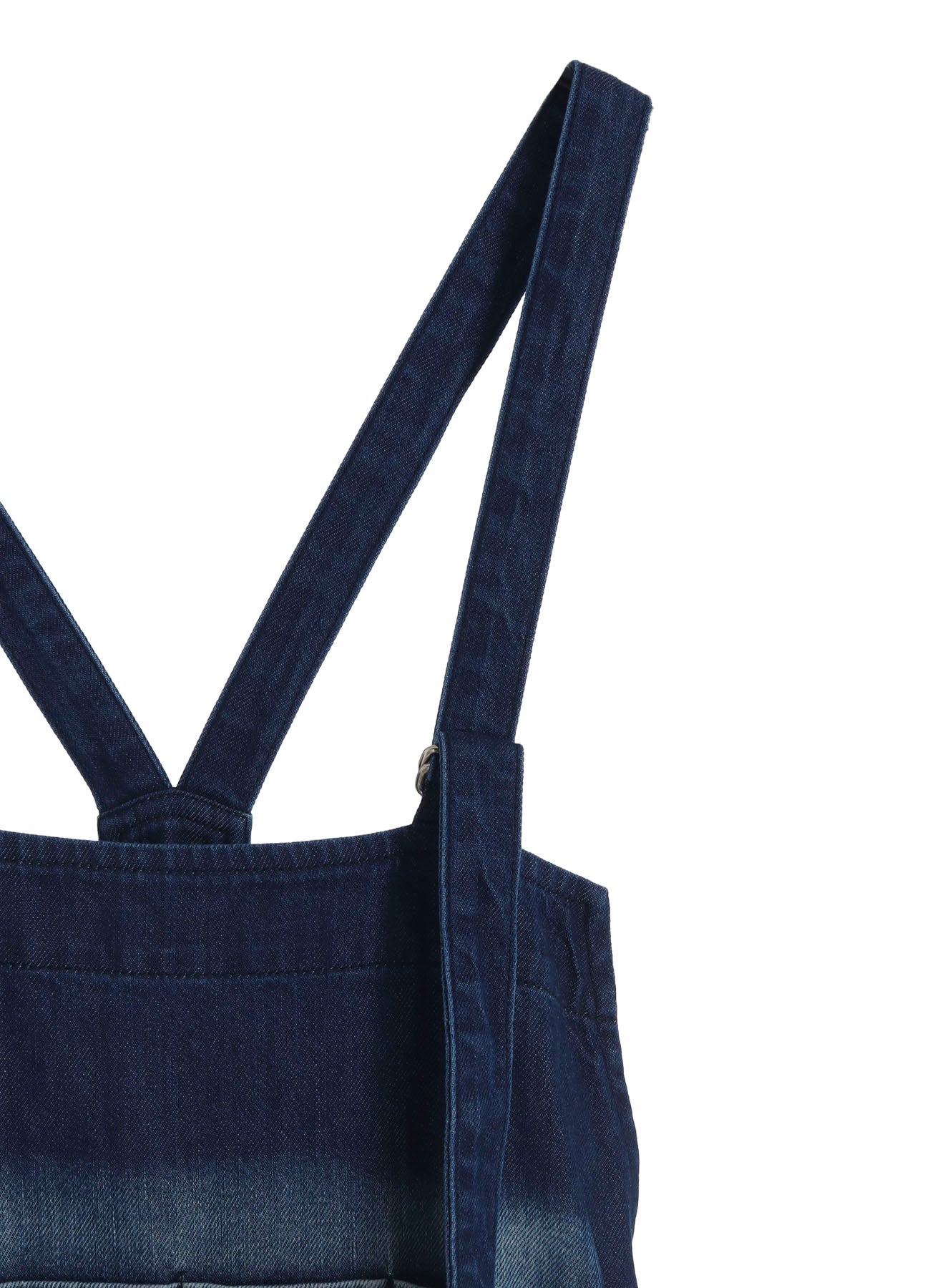 SPOTTED DENIM SALOPETTE SKIRT