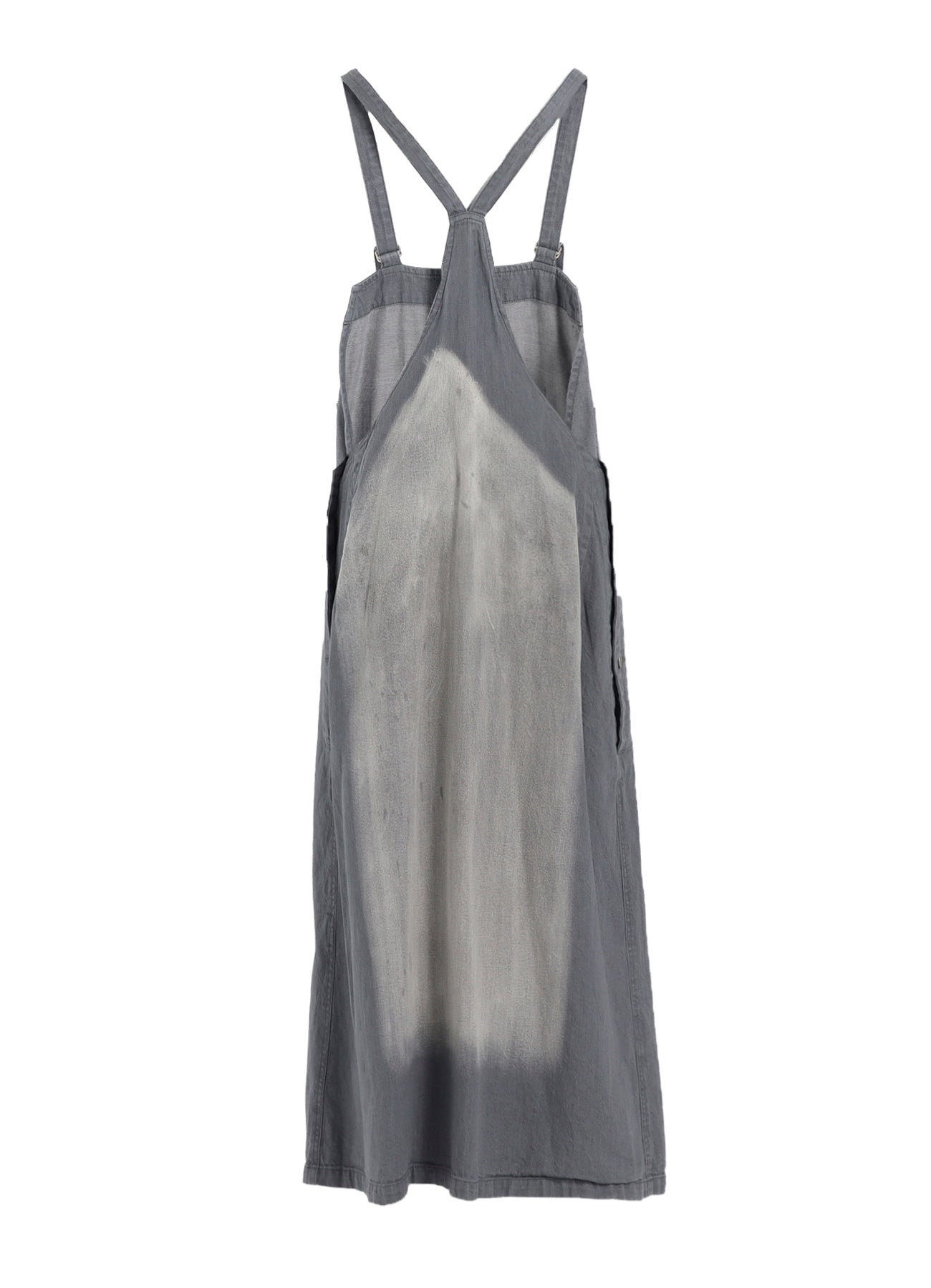 SPOTTED DENIM SALOPETTE SKIRT