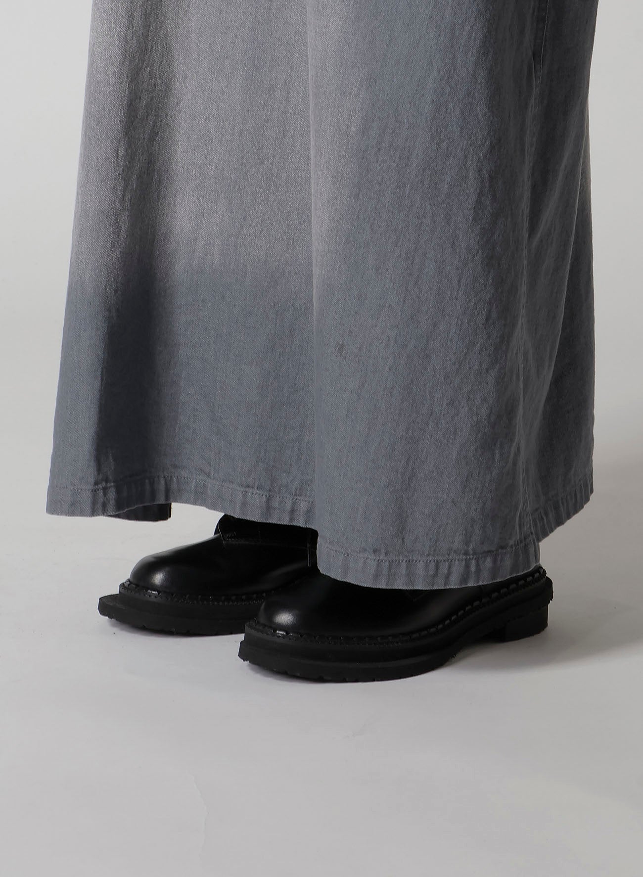 SPOTTED DENIM SALOPETTE SKIRT