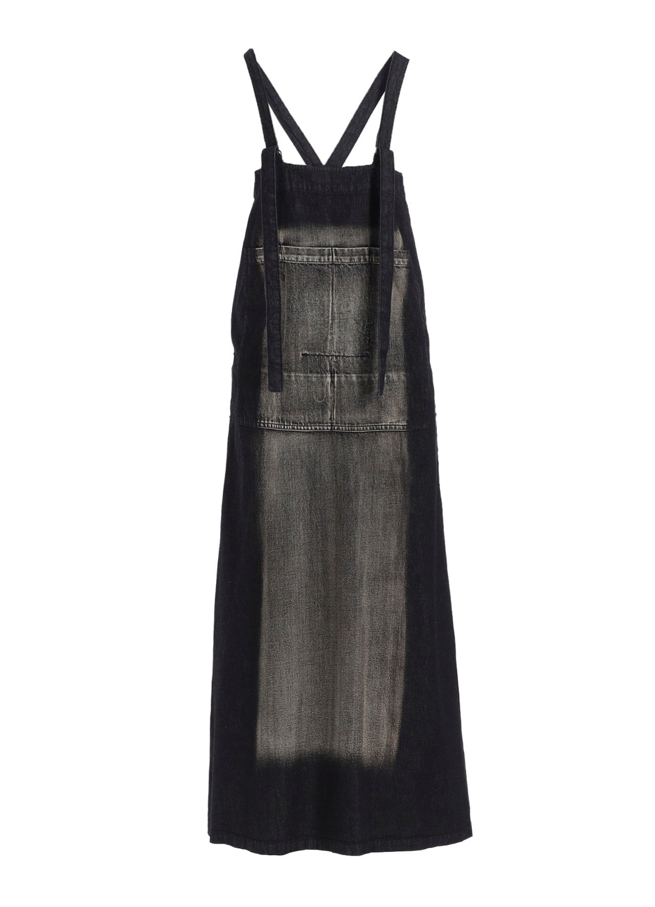 SPOTTED DENIM SALOPETTE SKIRT