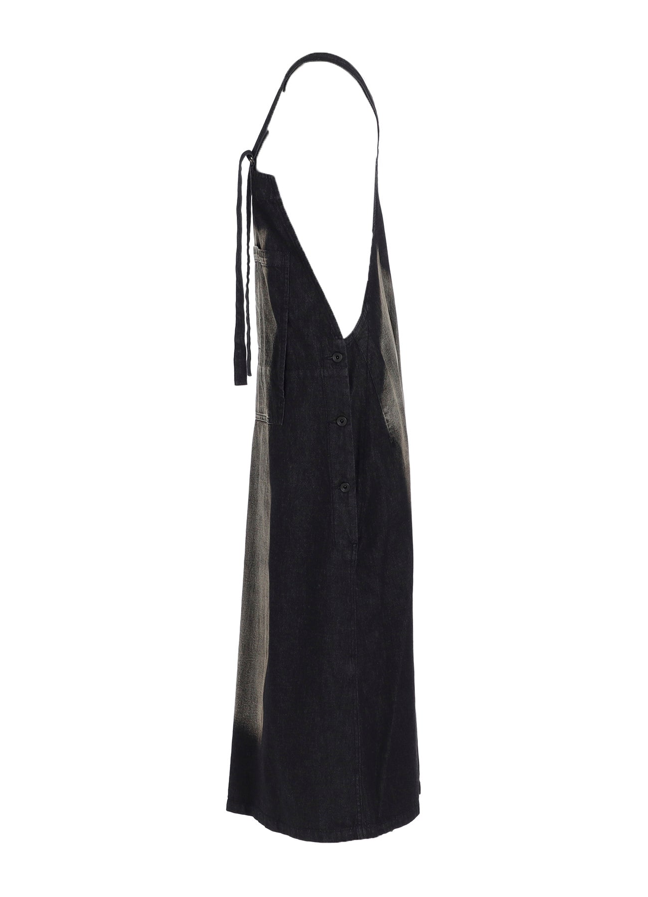 SPOTTED DENIM SALOPETTE SKIRT