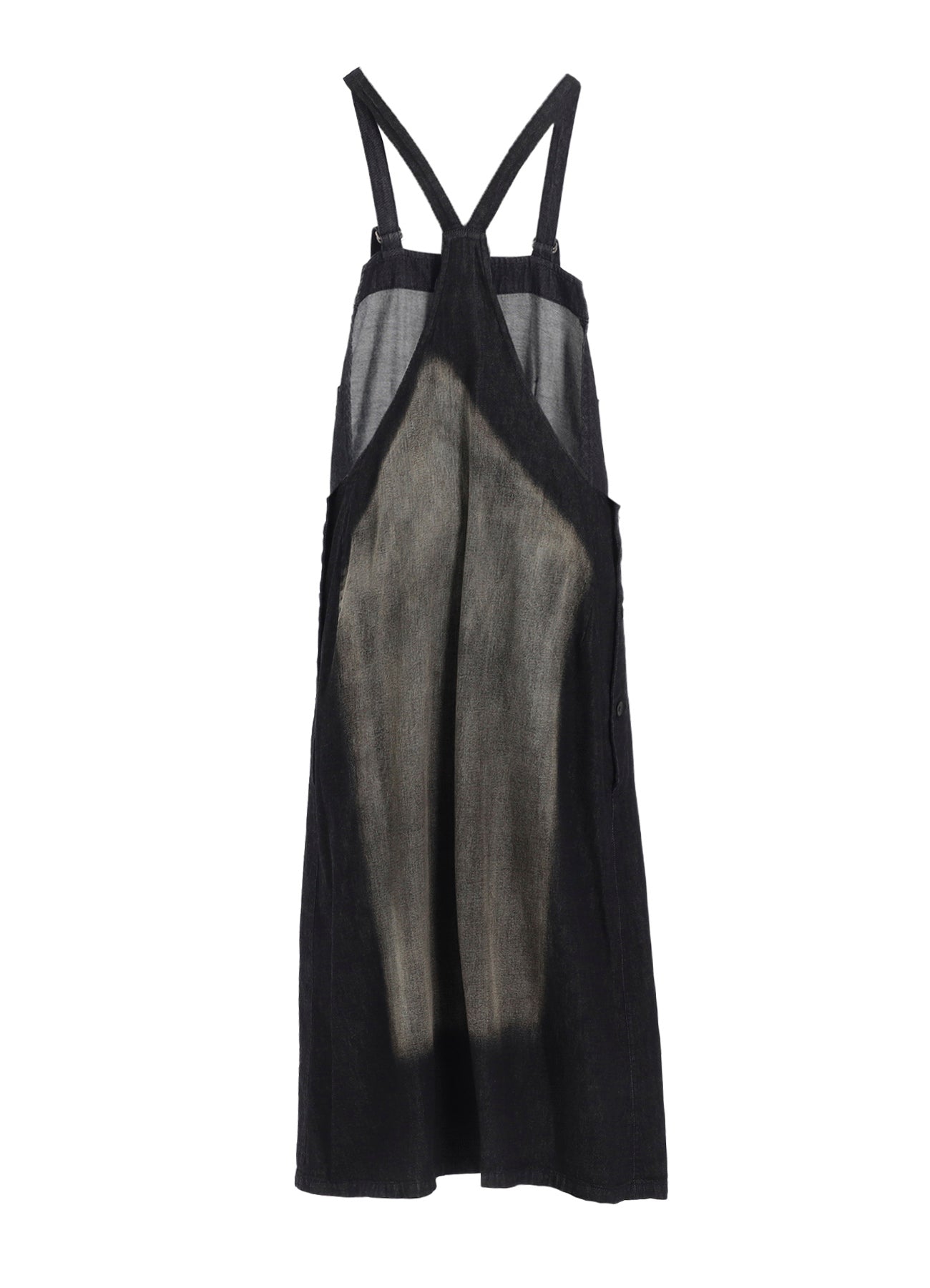 SPOTTED DENIM SALOPETTE SKIRT