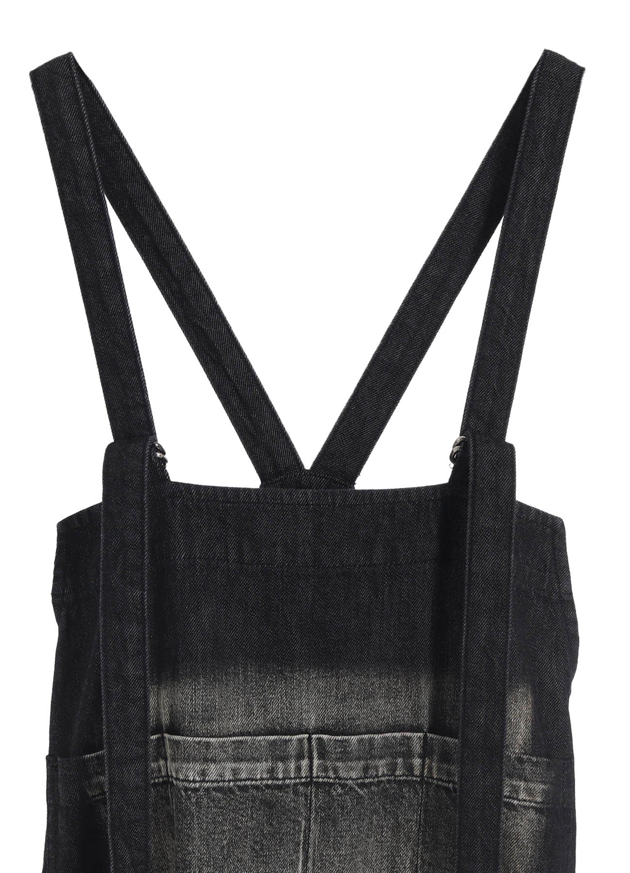 SPOTTED DENIM SALOPETTE SKIRT