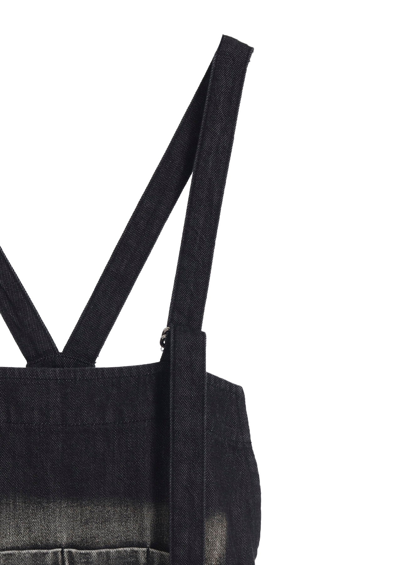 SPOTTED DENIM SALOPETTE SKIRT