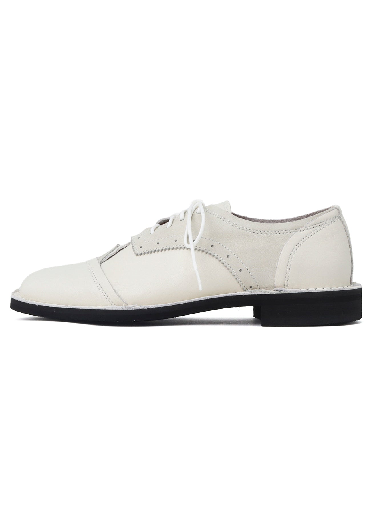 RAW-EDGE LEATHER DERBY SHOES