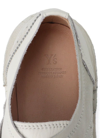 RAW-EDGE LEATHER DERBY SHOES