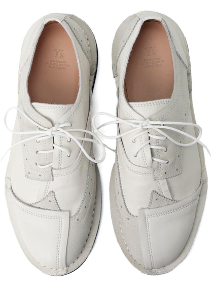 RAW-EDGE LEATHER DERBY SHOES