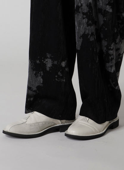 RAW-EDGE LEATHER DERBY SHOES