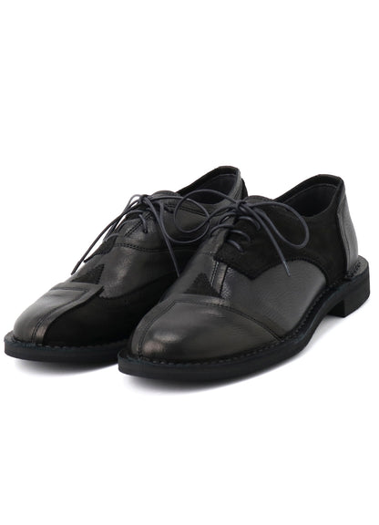 RAW-EDGE LEATHER DERBY SHOES