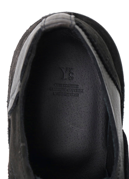 RAW-EDGE LEATHER DERBY SHOES