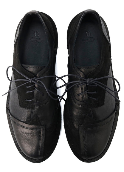 RAW-EDGE LEATHER DERBY SHOES