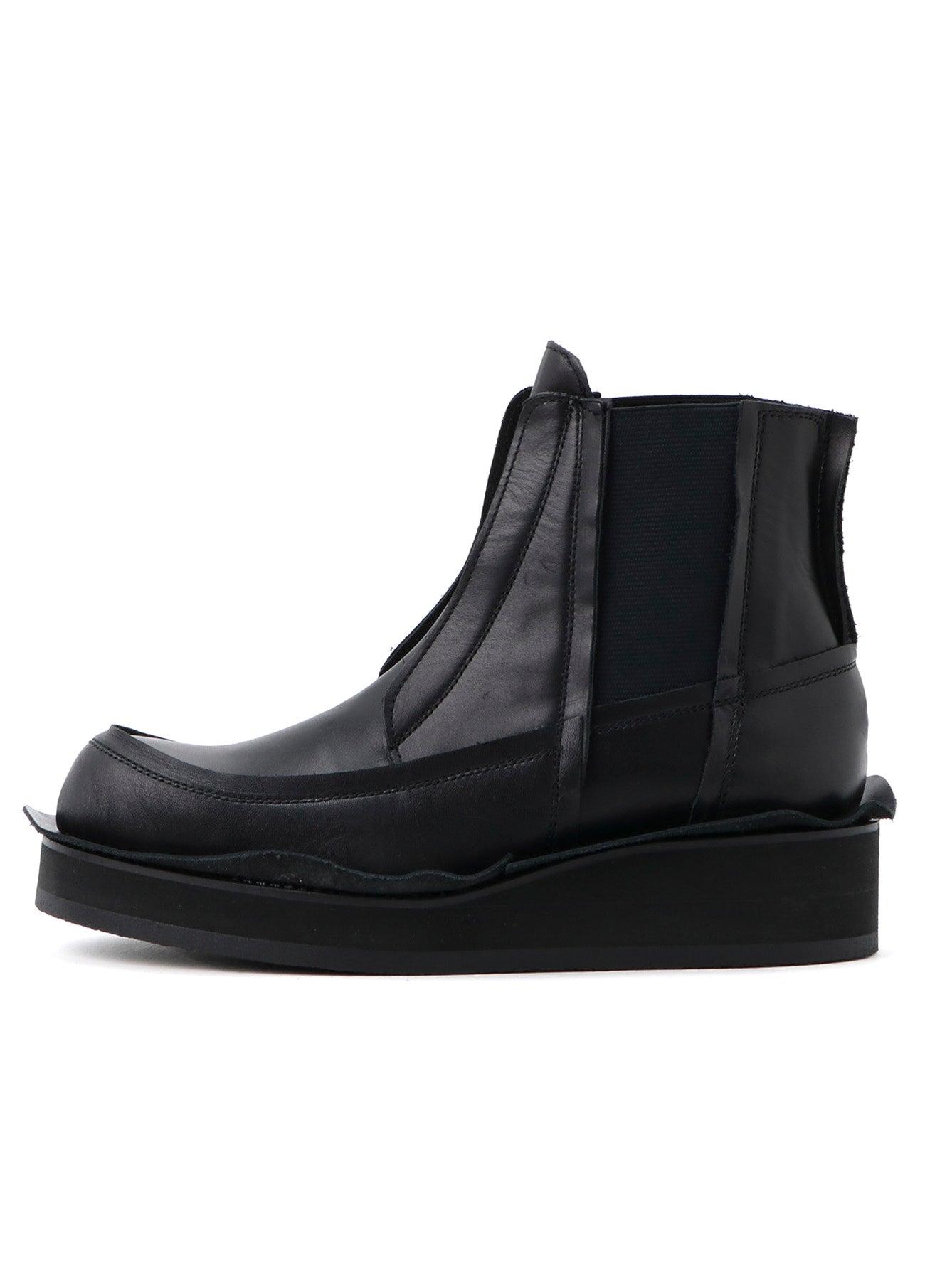 RAW-EDGE SMOOTH LEATHER GORE BOOTS