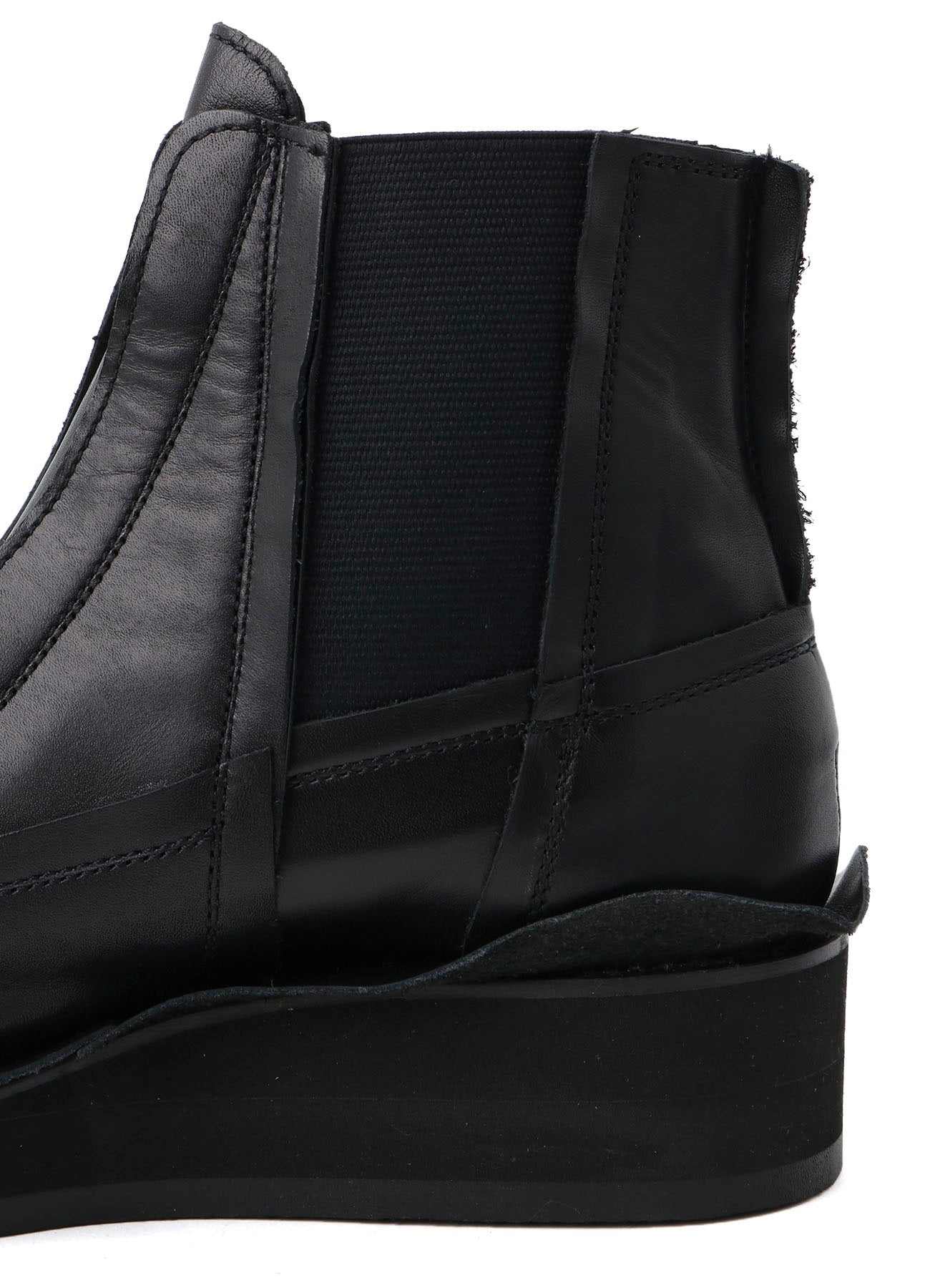RAW-EDGE SMOOTH LEATHER GORE BOOTS