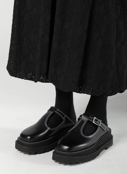 COW LEATHER MARY JANE SANDALS