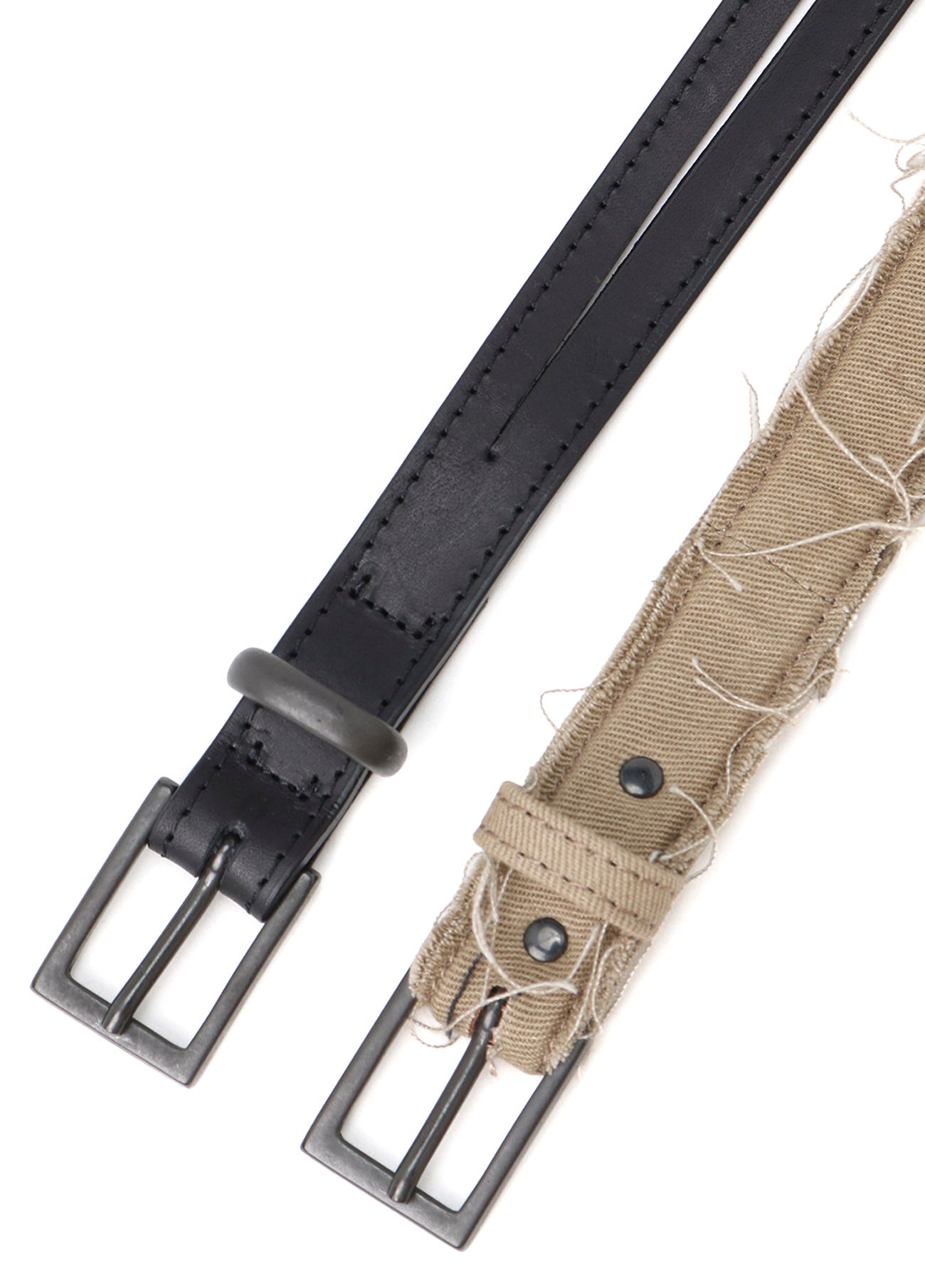 LEATHER/COTTON TWILL DOUBLE BELT