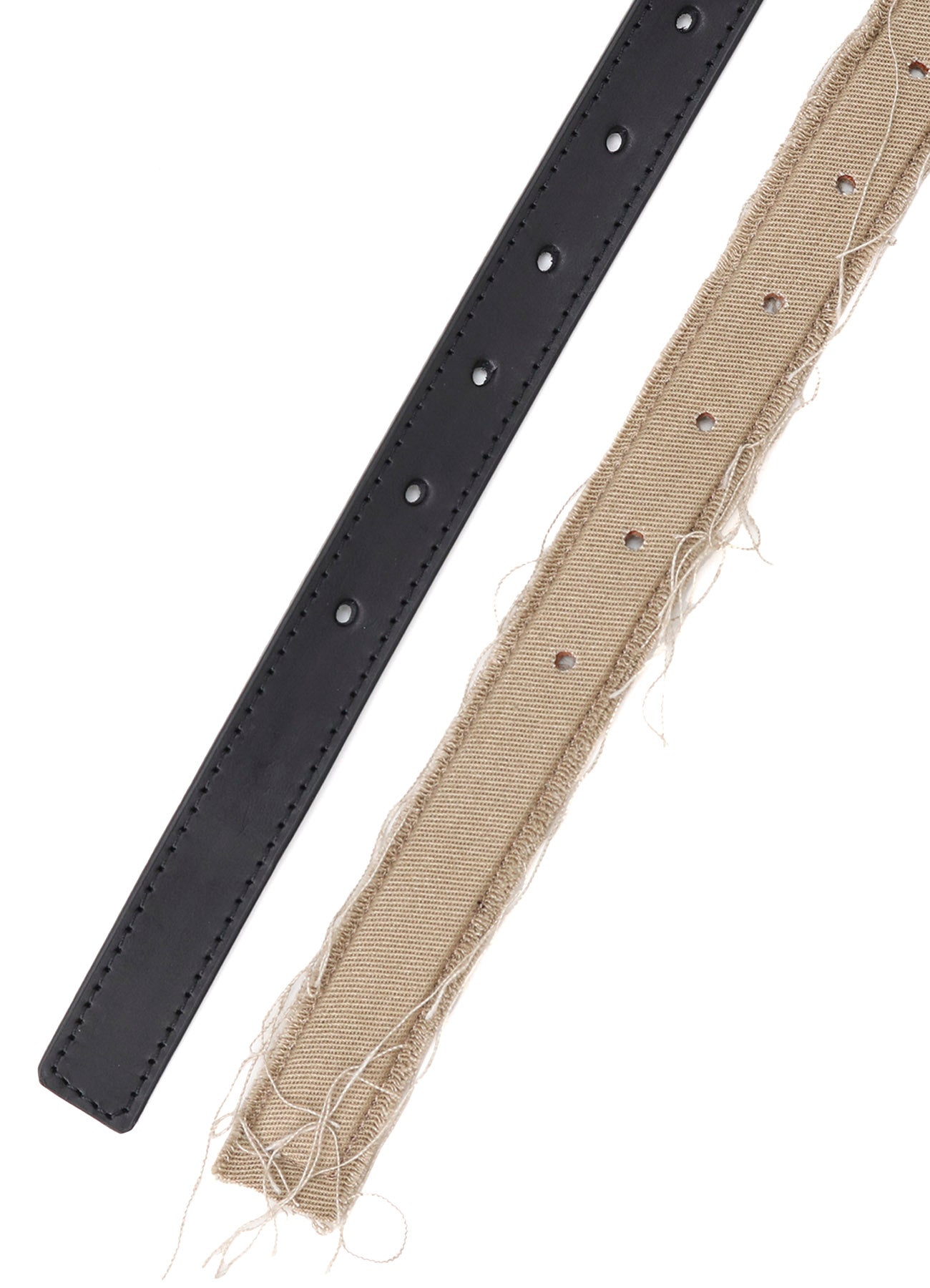 LEATHER/COTTON TWILL DOUBLE BELT