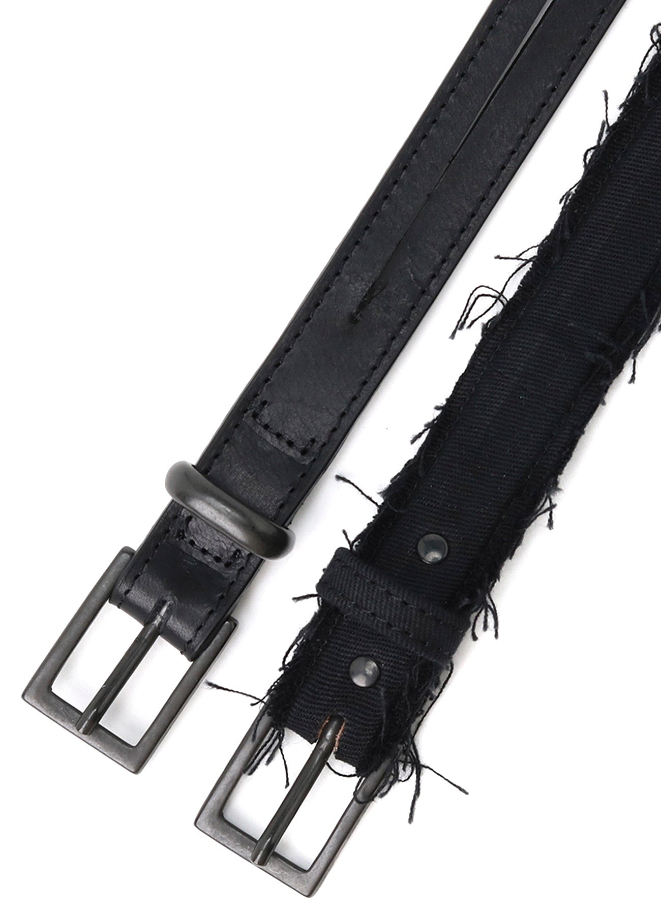 LEATHER/COTTON TWILL DOUBLE BELT