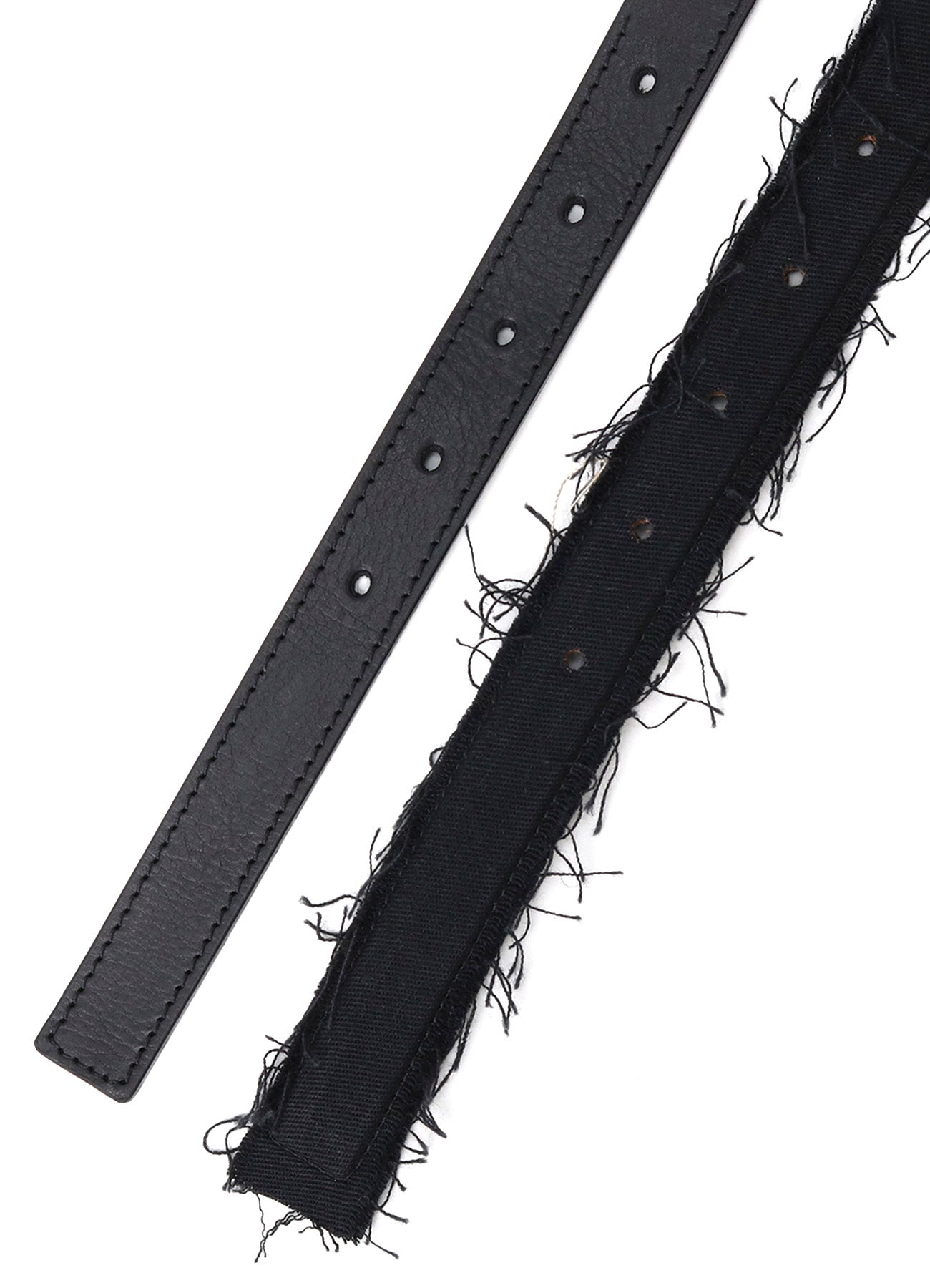 LEATHER/COTTON TWILL DOUBLE BELT