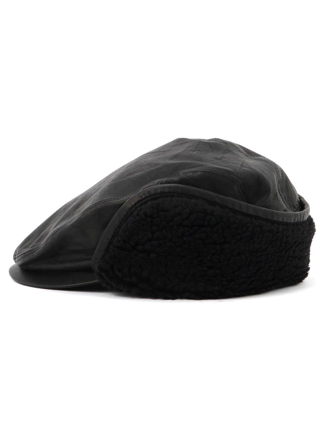 SOFT LEATHER EAR MUFF CAP