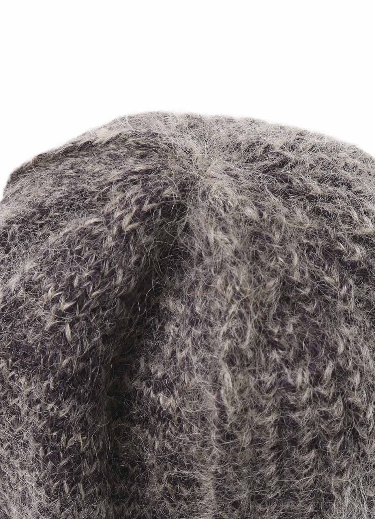 MOHAIR WOOL COMBINATION KNIT BEANIE
