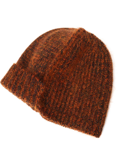 MOHAIR WOOL COMBINATION KNIT BEANIE