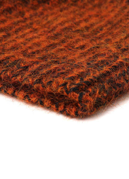 MOHAIR WOOL COMBINATION KNIT BEANIE