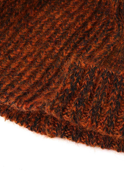 MOHAIR WOOL COMBINATION KNIT BEANIE