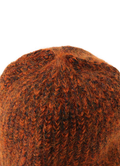 MOHAIR WOOL COMBINATION KNIT BEANIE