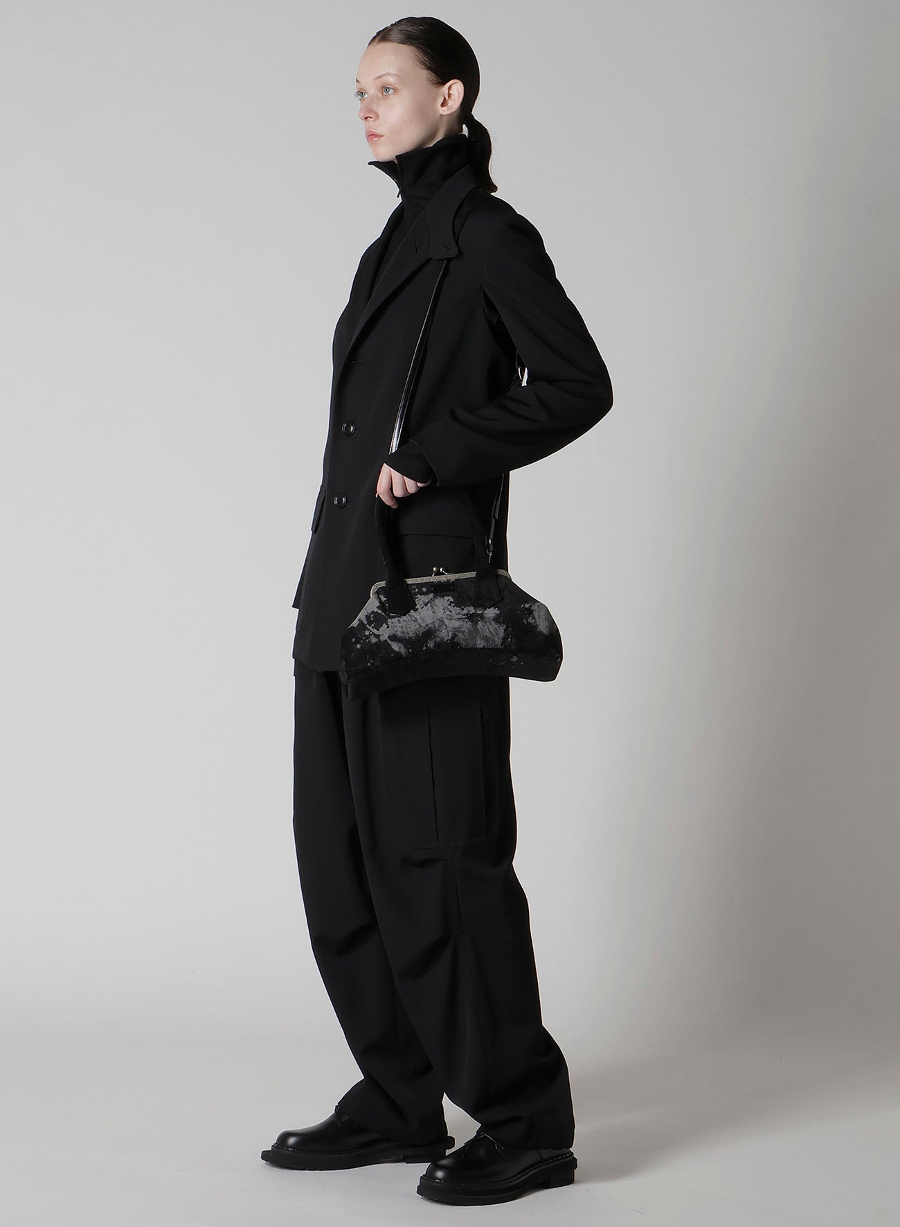 DISCHARGE-PRINTED VELVET CURVY BAG L