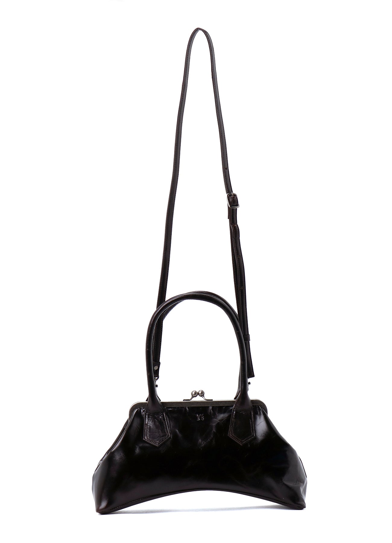 GLOSSY LEATHER CURVY BAG M