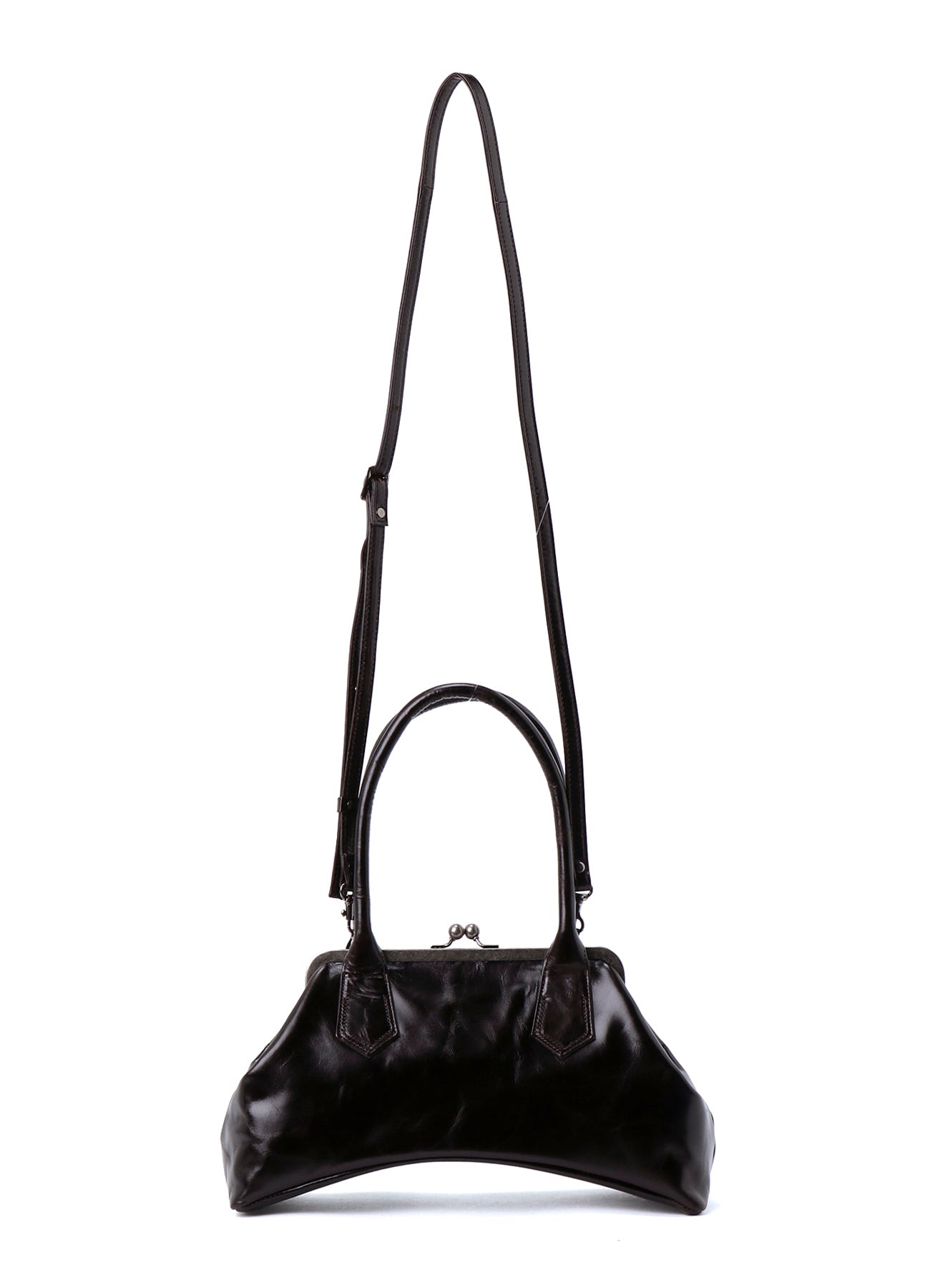GLOSSY LEATHER CURVY BAG M