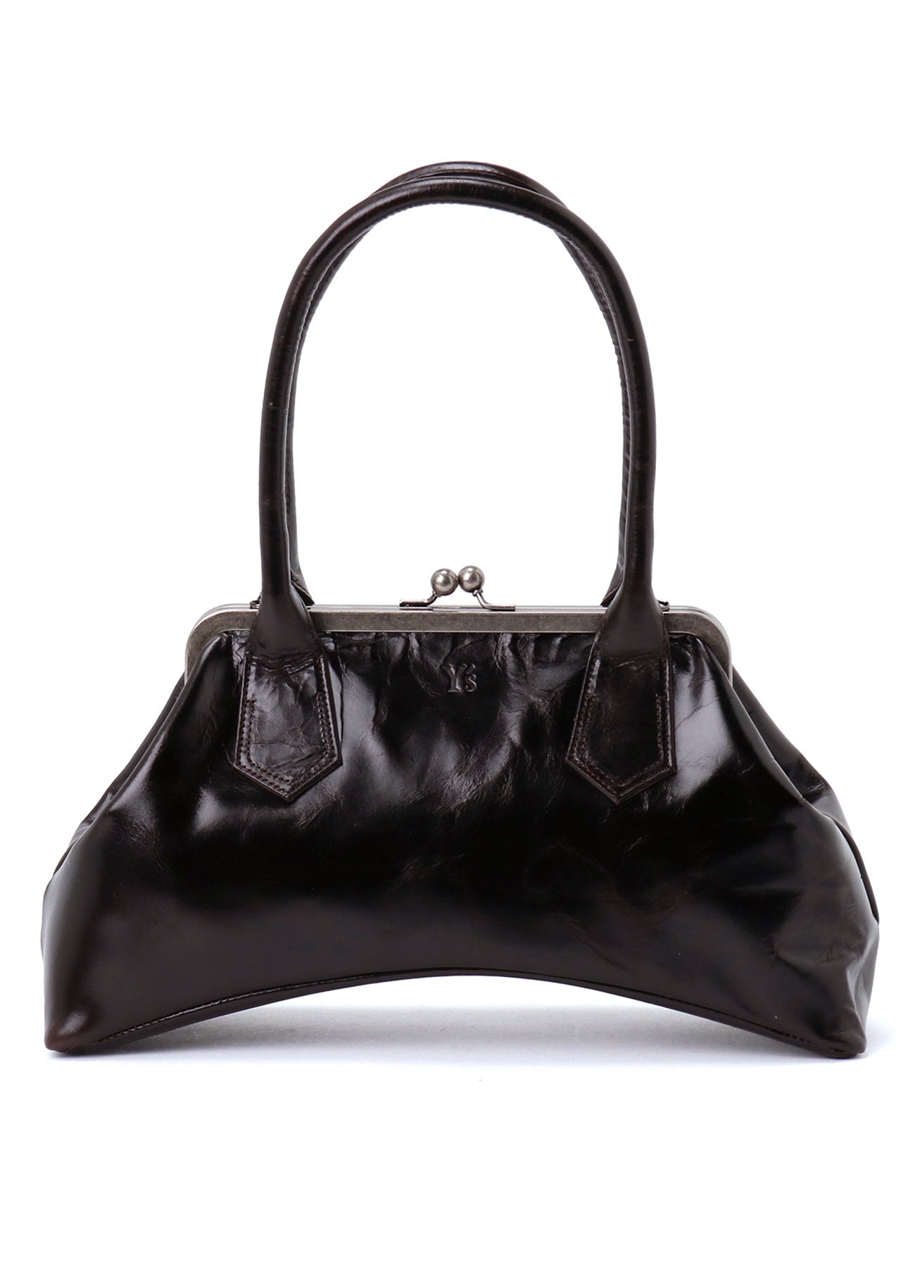 GLOSSY LEATHER CURVY BAG M