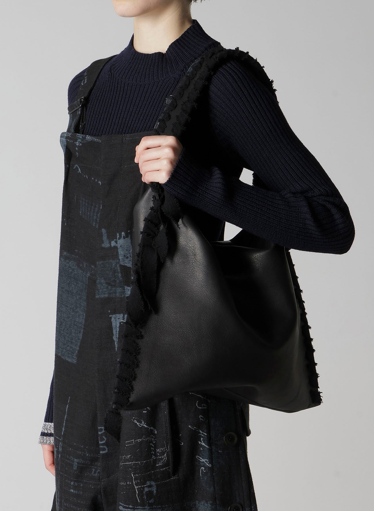 BRAIDED STRING LEATHER TOTE BAG