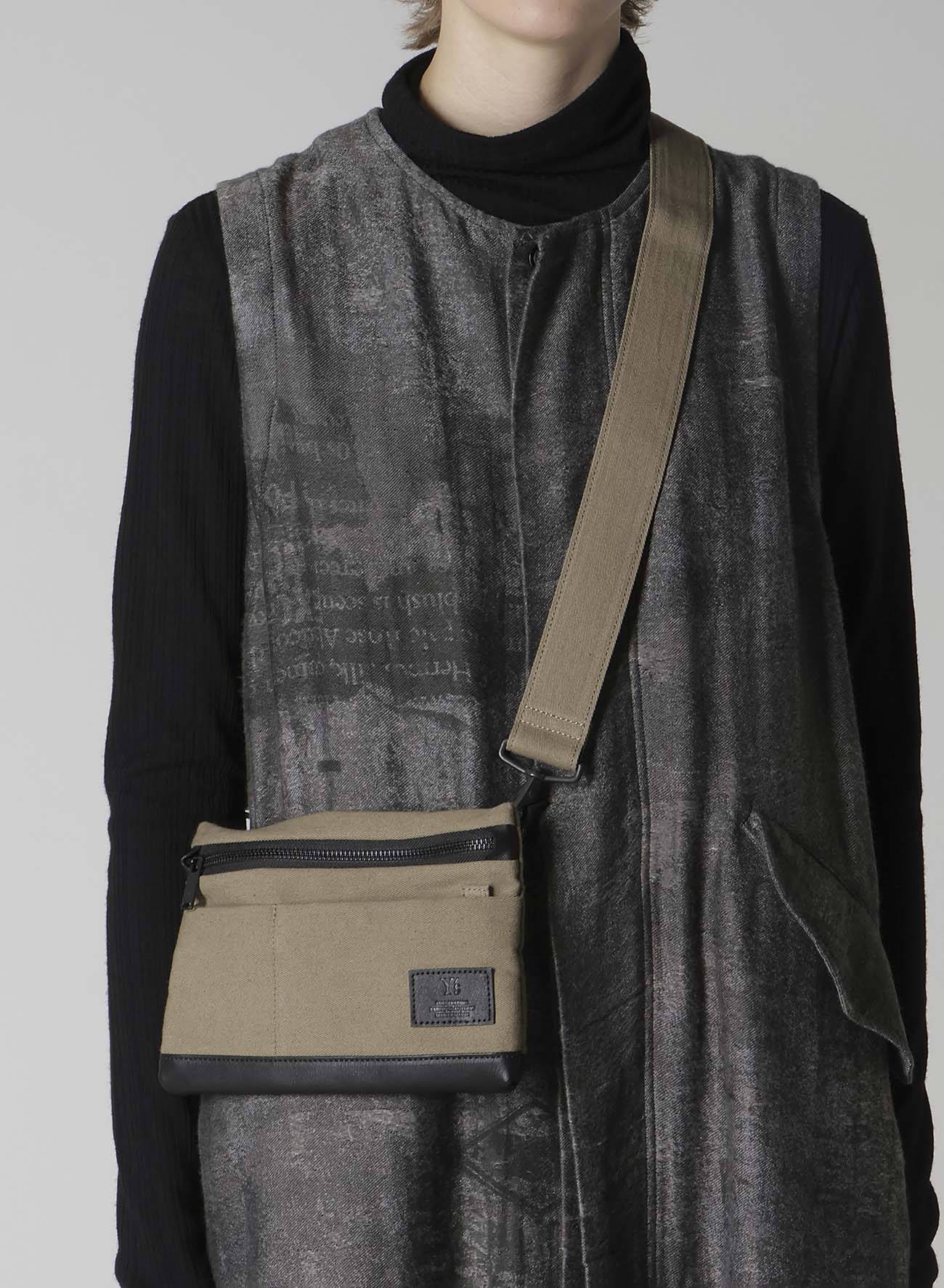 COTTON LINEN TWILL / LEATHER SACOCHE