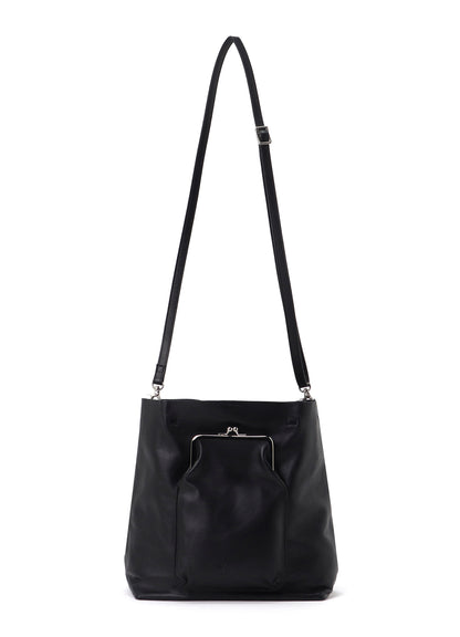 COW LEATHER METAL CLASP TOTE BAG