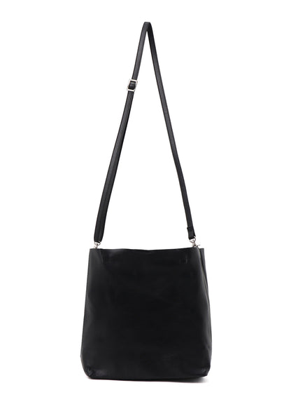 COW LEATHER METAL CLASP TOTE BAG