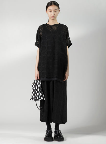 COW LEATHER METAL CLASP POLKA DOT TOTE BAG