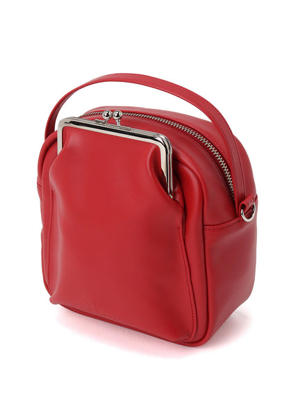 COW LEATHER METAL CLASP BOX BAG