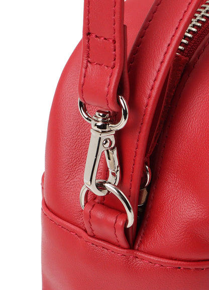 COW LEATHER METAL CLASP BOX BAG