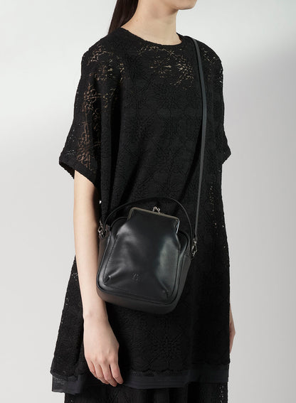 COW LEATHER METAL CLASP BOX BAG